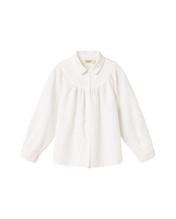 Camasa cu maneci lungi si fundite brodate